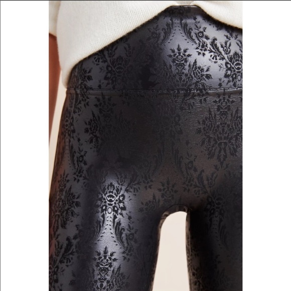 Spanx Faux Leather Brocade Leggings - Picture 3 of 5
